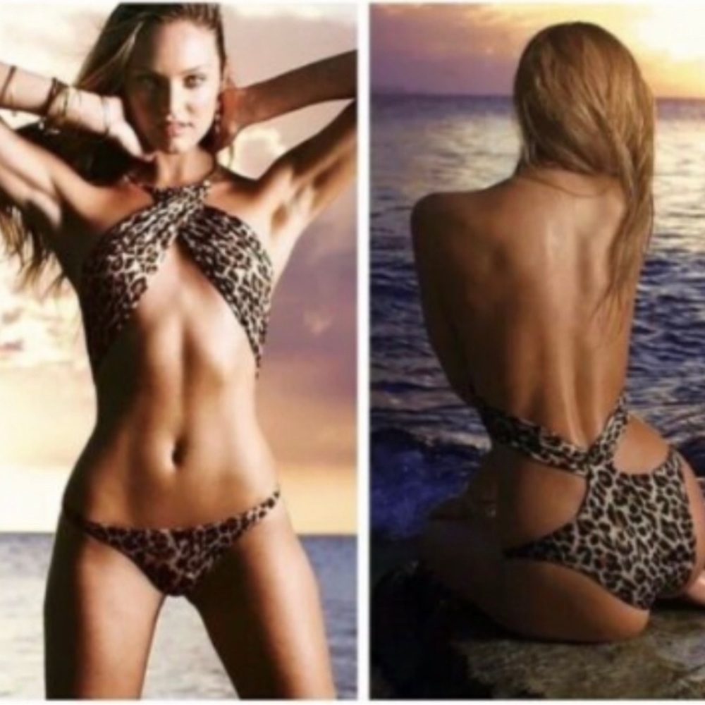 Victoria’s Secret Leopard Monokini with Gold Necklace XS